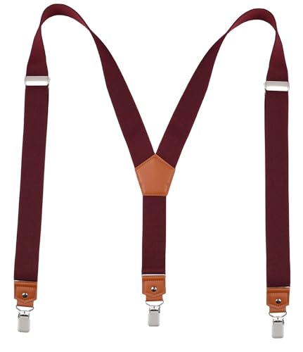 Image of Suspenders for Men Y Back Adjustable Elastic with Strong Clips 47 Inches