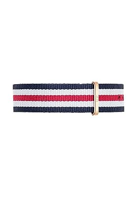 Daniel Wellington Classic Canterbury Cinturino Uomo, 20mm, in NATO, Blu/Bianco/Rosso/Argento