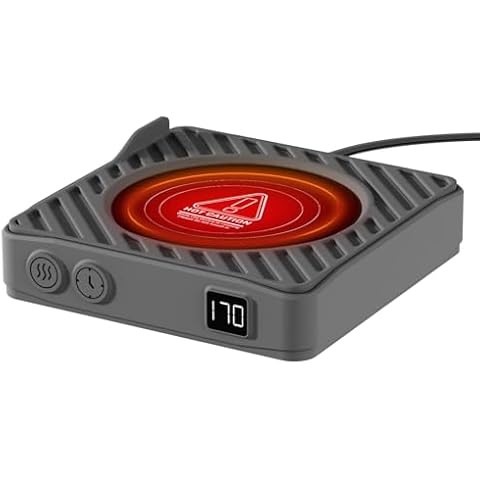 Mug Warmer,3 Temp Settings Coffee Mug Warmer,Auto On/Off Coffee Warmer with Gravity Sensor,6 Timer Auto Off Cup Warmer,Mug Warmer for Desk Suits Kinds of Mugs,Splash-Proof Coffee Cup Warmer Cover