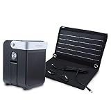 Ivelway Lithium Portable Power Station Portable Generator - 100W 27000Mah Cpap Backup Battery Pack Ups Power Supply 110V Ac Outlet (Black With Solar Panel)