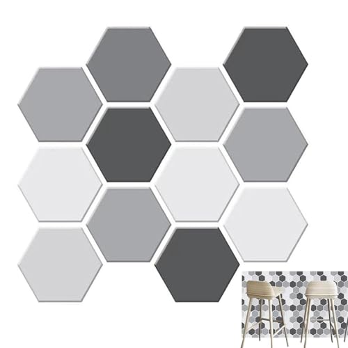 Azulejos de pared hexagonales autoadhesivos de 11.8 x 11.8 para baños y zonas de estar 2
