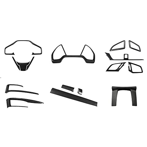 Boltry for Honda 10th Civic 2016~2020 Full Set of Car Interiors Instrument Panel Decorative Center Console Moulding Trim Air Outlet Automotive Steering Wheel Cover Accessories 16Pcs-Black