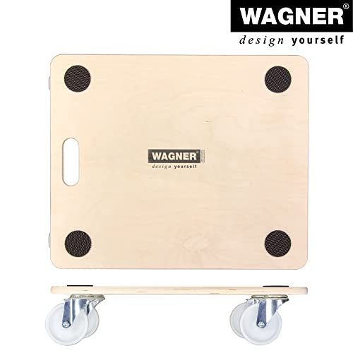 WAGNER Transportroller Transporthilfe I Möbelroller aus Schichtholz I 60 x 50 cm, 400 kg Tragkraft I Möbelhund für Umzüge I Rollbrett für Möbel I Lastenroller mit Tragegriff I FSC® I Made in DE
