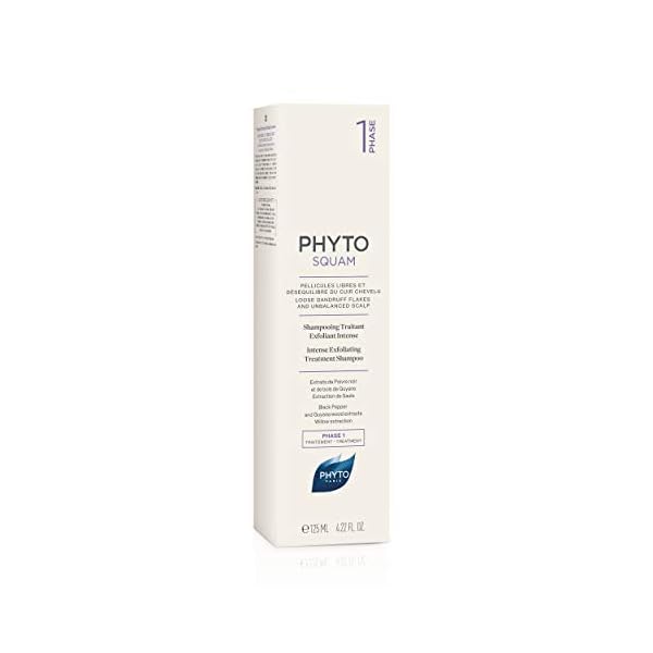 PHYTO Phytosquam Intense Exfoliating Dandruff Treatment Shampoo, 4.22 Fl Oz