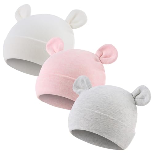 Image of Cotton Newborn Baby Girls Hat Spring Newborn Boys Hat Cute Rabbit Infant Beanie