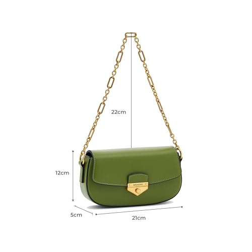 Image of Miraggio Moira Shoulder Bag For Women Stylish With Statement Chain Shoulder Strap | Shoulder Bag For Party & Everyday Use