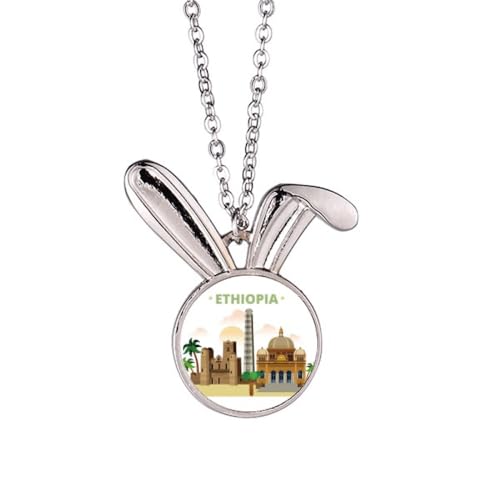 Collier pendentif lapin mode femme style rétro inspirations d'Ethiopie