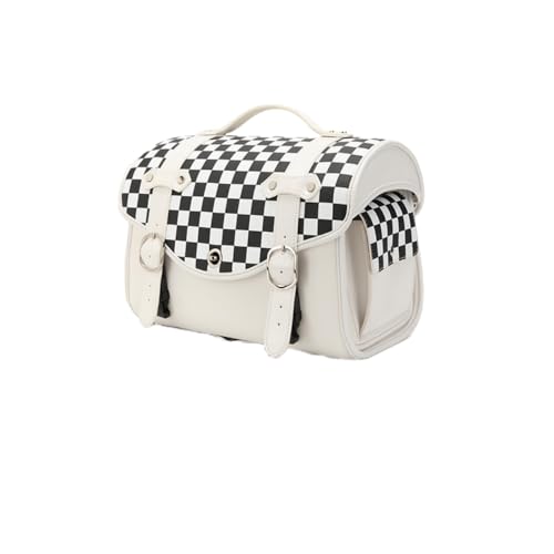 XVVXバイク用リアバッグ 大容量 バイク用サイドバッグ 完全防水 取り外し可能なバイク用リアバッグ 変形しにくい PU製 取り付け簡単/汎用 旅行/キャンプ/通勤/トラベル/テイクアウトなど全車種に適用 (黒と白(Sサイズ))