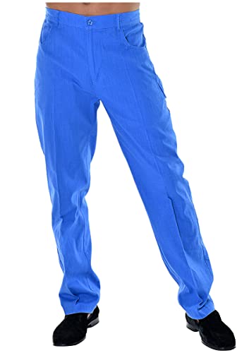 bohio Mens Cotton Spandex Summer Casual Beach Dress Pant - Flat Front - in (4) Colors - MCSP4864