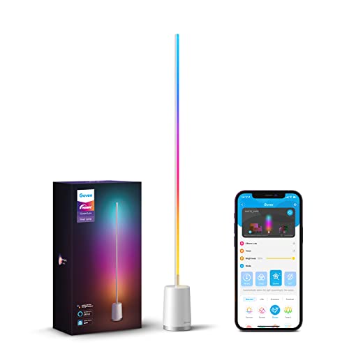 Govee Lyra Smart Corner Floor Lamp, Cutting-Edge RGBIC Technology, Futurist Modern Lamp, 64+ Fascinating Lighting Presets, Reactive Music Modes, Creative DIY Mode, Effortless Voice Control