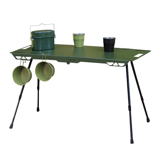 Mesa plegable portátil | Escritorio ligero de aleación de aluminio para senderismo, barbacoa, playa, viajes por carretera, uso en exteriores e interiores, perfecto para patio, jardín, cocina