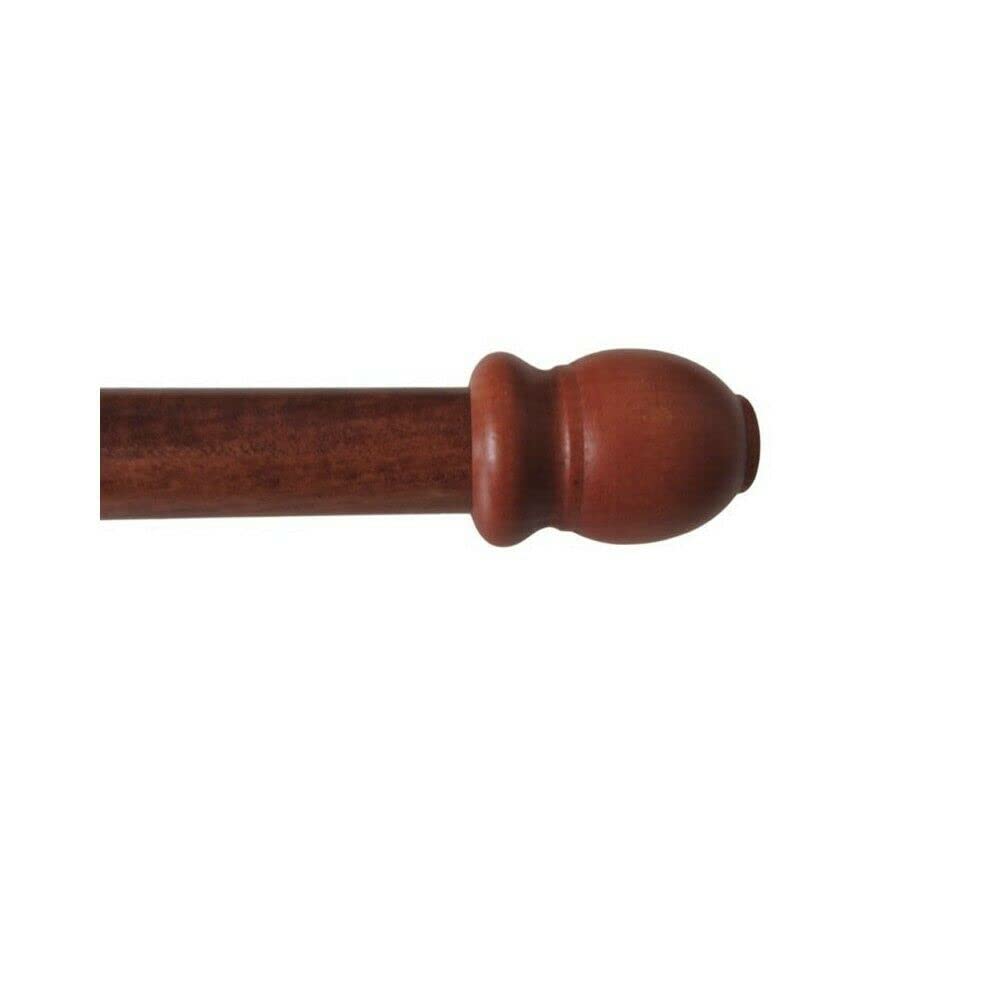 Generico Bastone per Tende in Legno Diametro 23mm con Anelli terminali e staffe 200cm