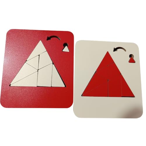Image of Wooden Triangle Puzzle Board Game, Educational Brain Teaser for Kids and Adults (Ivory)