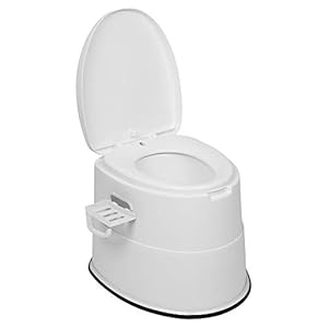 LEADZM Campingtoilette Tragbare Reisetoilette Mobile Toilette für Camping Mit Sitz, Deckel und Toilettenpapier-Halter