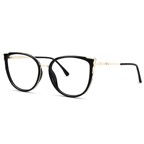 Image of Zeelool Cat Eye Glasses Frame for Women Men, Fashion Eyeglasses with Non-prescription Clear Lens ZJGX338746