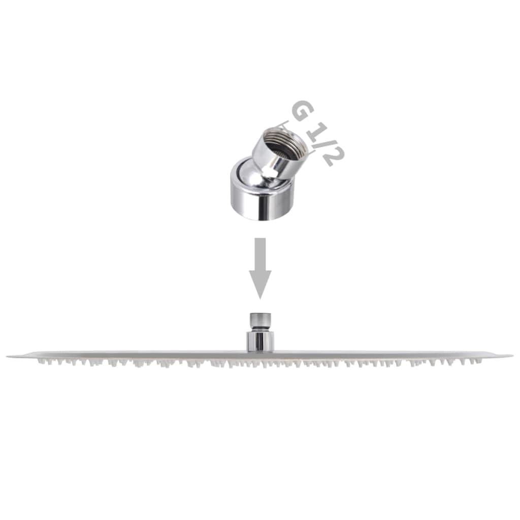 Cabezal de ducha efecto lluvia 2 pzs, LAPOOH Rociador Ducha, Ducha Lluvia, Alcachofa Ducha, Duchas De Baño Alcachofa Lluvia, Recambios Columna Ducha, acero inoxidable Ø 50 cm