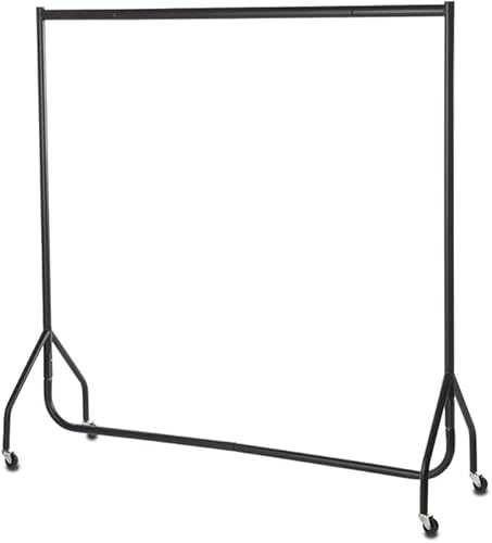 My Shopfittings Black Heavy-Duty Clothes Rail Hanging Rail with Wheels 2ft, 3ft, 4ft, 5ft, or 6ft wide AND 5ft High (5ft wide and 5ft high)