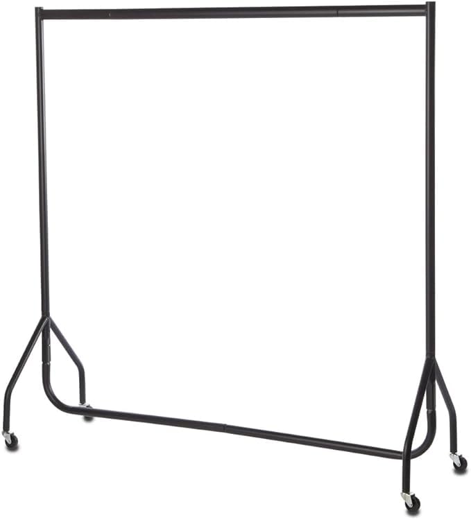 My Shopfittings Black Heavy-Duty Clothes Rail Hanging Rail with Wheels 2ft, 3ft, 4ft, 5ft, or 6ft wide AND 5ft High (5ft wide and 5ft high)