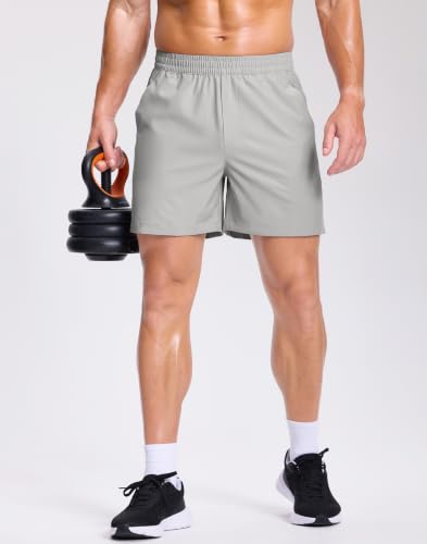 Image of GGJ Men's Lightweight Athletic Shorts with 2 Zipper Pockets 7 inch /9 inch /5 inch Gym Workout Running Quick Dry Tennis Shorts for Men