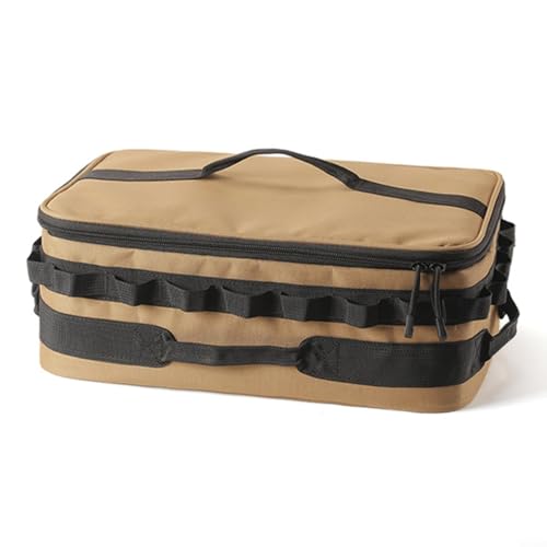 Alanmoship Outdoor-Camping-Aufbewahrungstasche, 15 l, verstellbares Layout, Kochgeschirr-Behälter mit mehrseitigen Griffen, Innen-Aufhängebügel, Perlen-Baumwollschutz (Farben)