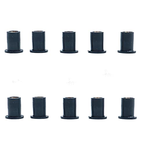 ANCLLO 10PCS M5 Brunnenmuttern Verkleidungsbefestigungen Windschutzscheibe Motorradzubehör Schrauben Gummi- und Stahlteile Windschutzscheibenmuttern