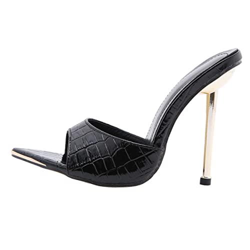 Chaussures pour femmes talons aiguilles et sandales de fête en cuir PU