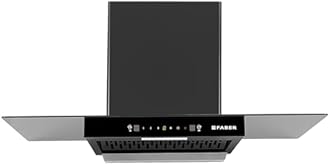 Faber 90 cm 1300 m3/hr Autoclean T-Shape Kitchen Chimney | Autoclean Alarm | Mood Light | 12Yr Warranty on Motor2Yr Comprehensive by Faber|Filterless|Touch & Gesture|HOOD IGNIS IN HC SC BK FL 90,Black