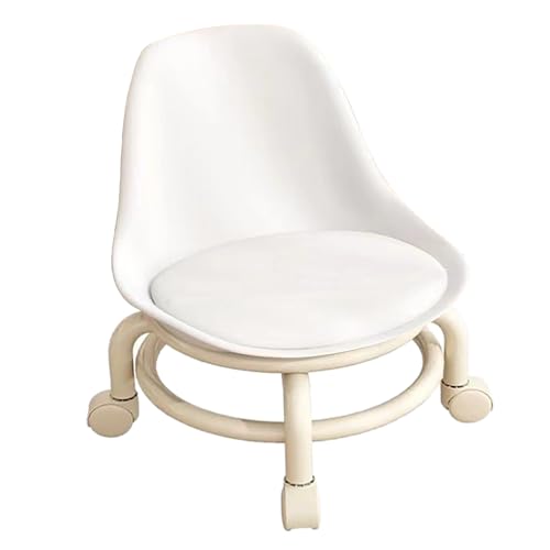 Baxnore Tabouret roulettes Basse Dossier, Tabouret à Roues en Plastique à Basse Hauteur avec roulettes universelles, étape multifonctionnelle pour Le Salon...