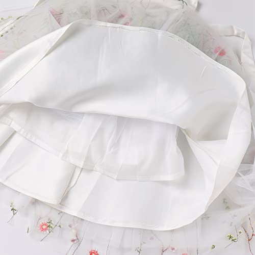 Vestido de damita de honor sin mangas en tul bordado para comunión 2