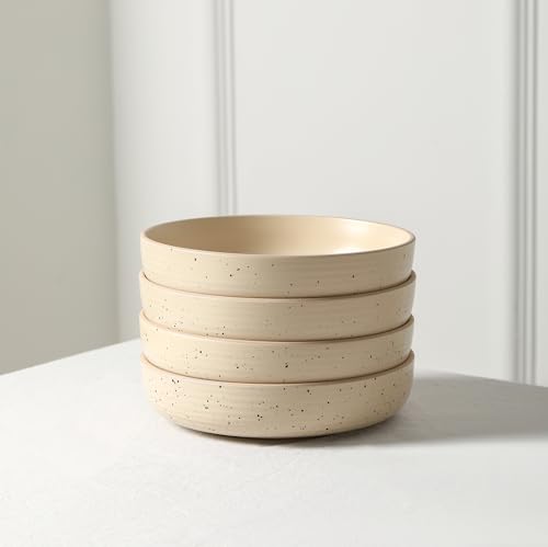Image of Stone Lain Lauren Modern Stoneware 32-piece Round Dinnerware Set, Plates and Bowls Set, Dish set for 8, Beige