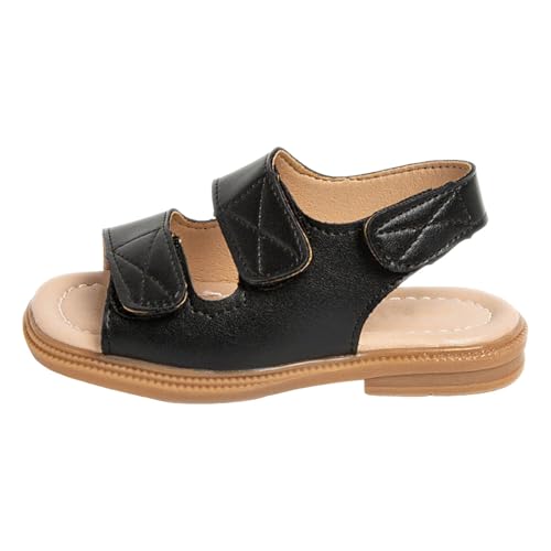 IWIHMIV Little Girls Sandals Kids Flat Open Toe Summer Casual Soft Soled Leather Sandals for Girls