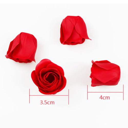 Rosas de simulación elegantes: 81 flores artificiales rojas de plástico 3