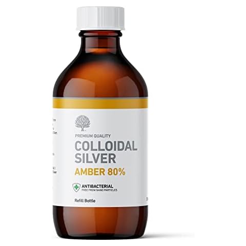 Nature's Greatest Secret Premium Quality Antibacterial Amber 80% Colloidal Silver Bottle 300ml Cover