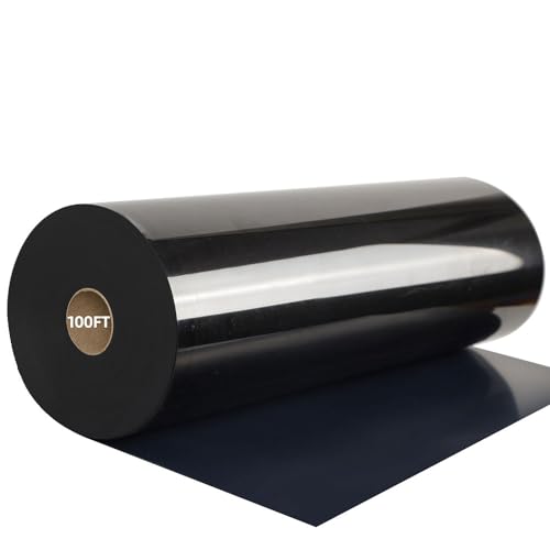 Image of FUNKAKA Heat Transfer Vinyl Rolls, 12 inch x 100ft Black Iron on Vinyl