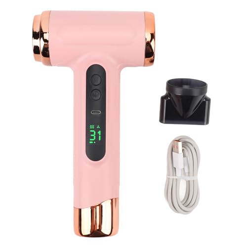 Secador de cabello inalámbrico de munefe, secador de pelo portátil, secador de pelo de viaje, adecuado para su uso en dormitorios de los estudiantes, mientras viajan o actividades (Pinkish)