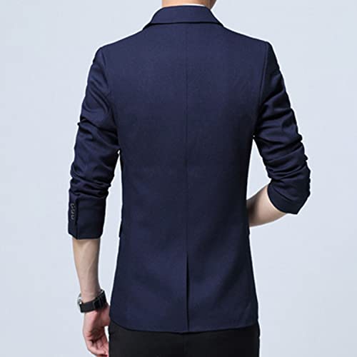Lu's Chic Men's Business Sport Coat Long Sleeved Blazer Fitted Pocket Button Fall Blazer Jacket3