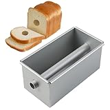 Molde para pan de aleación de aluminio antiadherente para tostadas | Moldes de aluminio para hornear | Molde largo y reutilizable para hornear pan con tubo extraíble para pasteles, sándwich y pastel