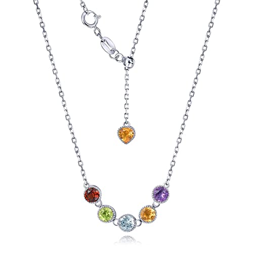 Pierres précieuses colorées sur collier argent pour illuminer vos tenues