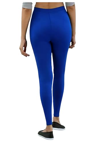 Image of H2 Women's Comfortable Cotton Blend Leggings - Ankle Length, Versatile (in, Alpha, S, Regular, Royale Blue)