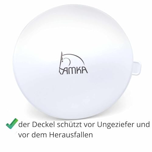 AMKA Müslischale Futterschale Leckschüssel 5 Liter mit Deckel 3er Set farblich Sortiert Tiere, Pferde, Hunde, Katzen