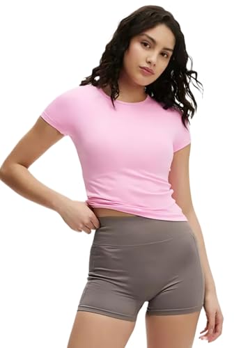 Image of SIGHTBOMB Round Neck Short Sleeve Ultra Soft Front Support Cuddle TEE Microfiber Soft TOP for Women