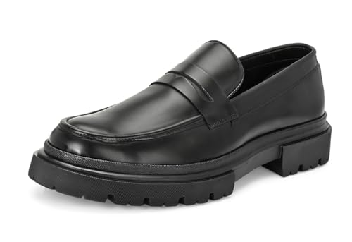 Image of MACTREE Premium Vegan Leather Upper Loafers for Men | Chunky Sole Formal Loafers