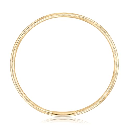 Reeds 14k Yellow Gold 3.4mm Stretch Bangle Bracelet3