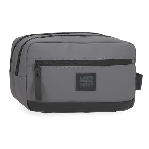 Pepe Jeans Hoxton Nececer anpassbar, grau, 26 x 16 x 12 cm, Polyester und PU by Joumma Taschen, grau, Talla única, Kulturbeutel
