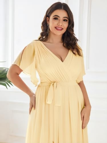 Image of Ever-Pretty Plus Women's Chiffon Maxi Plus Size Formal Bridesmaid Dresses