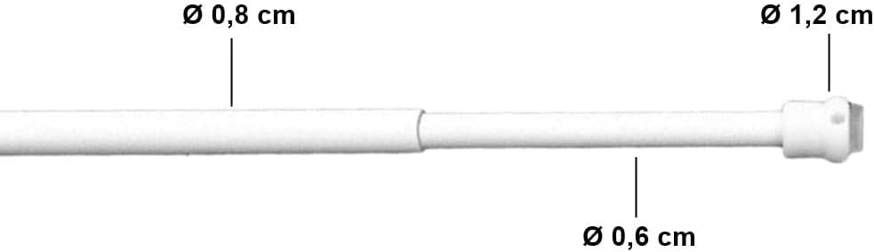 Astine Per Tende Regolabili A Pressione - Senza Forare, 36-60 Cm, Cromo, Per Porte E Finestre - Foto 5