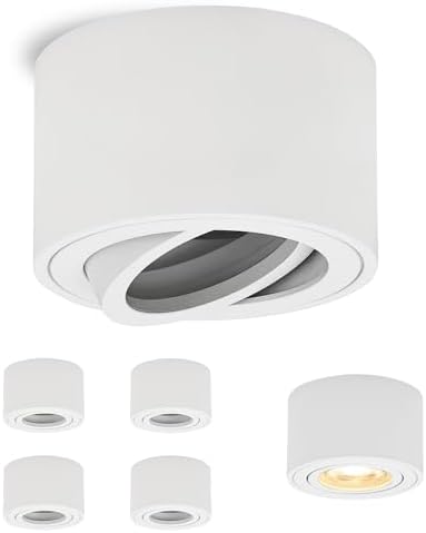 Spots De Plafond GU10 Orientables Gleonlux - Blanc, 230V, IP20 Pour Salle De Bain, Salon - Lot De 4