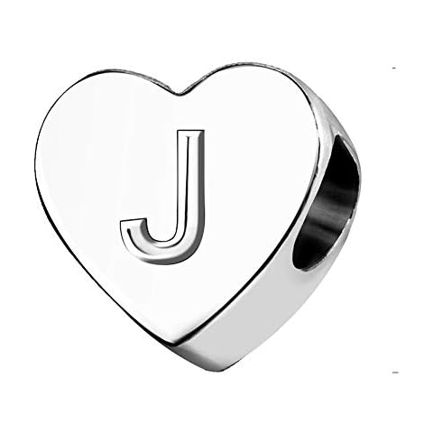 KunBead Letter J Heart Charm for Bracelets Cover