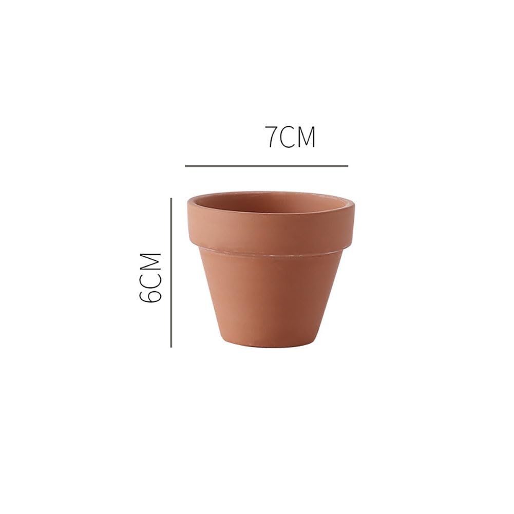 HugeDE 10 Pcs Brown Ceramic Round Indoor/Outdoor 6 x 7 cm (H x Dia) Plant Pots, 6 x 7 cm ( H x Dia ) - Image 3