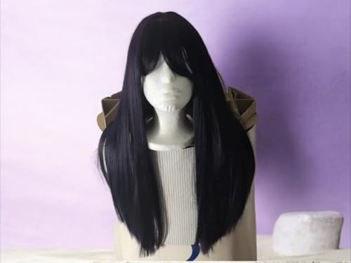 Perruque violette 24 pouces lisse à frange idéale pour soirées et cosplay